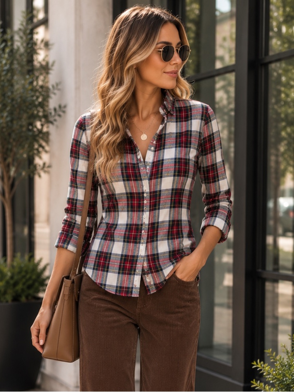 J.Crew Plaid Button-Down Shirt | 100% Cotton | XS